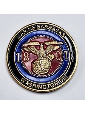 Marine Barracks 1801 Washington DC Challenge Coin Marine Corps Institute 1920